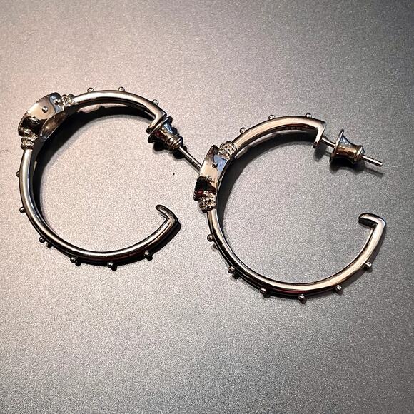 Sterling Silver Filigree Hoop Earrings - Picture 5 of 7